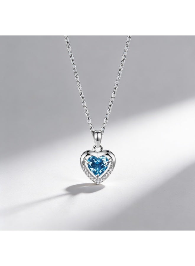 أوليس فيرس  هدية عيد الحب: صندوق ورد معالج على شكل قلب أكريليك مع مجموعة قلادة قلب المحيط من فولاذ التيتانيوم المزين بالزيركون الكريستالي – هدية مجوهرات رومانسية لها - Image 4